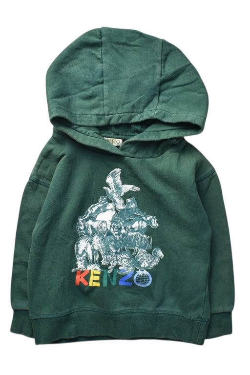 A Green Hooded Sweatshirts from Kenzo in size 4T for boy. (Front View)