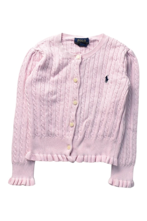 A Pink Cardigans from Polo Ralph Lauren in size 5T for girl. (Front View)