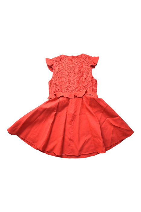 A Red Sleeveless Dresses from Nicholas & Bears in size 4T for girl. (Back View)
