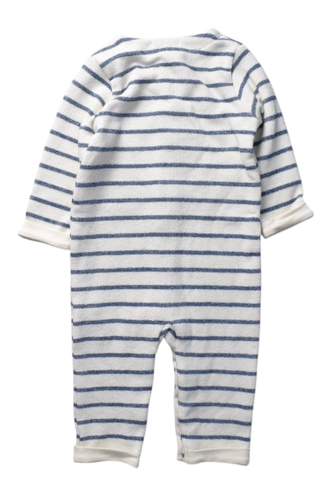A White Long Sleeve Rompers from Bout'Chou in size 6-12M for boy. (Back View)