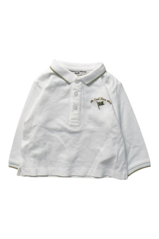 A White Long Sleeve Polos from Cyrillus in size 6-12M for boy. (Front View)
