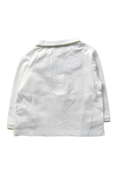 A White Long Sleeve Polos from Cyrillus in size 6-12M for boy. (Back View)