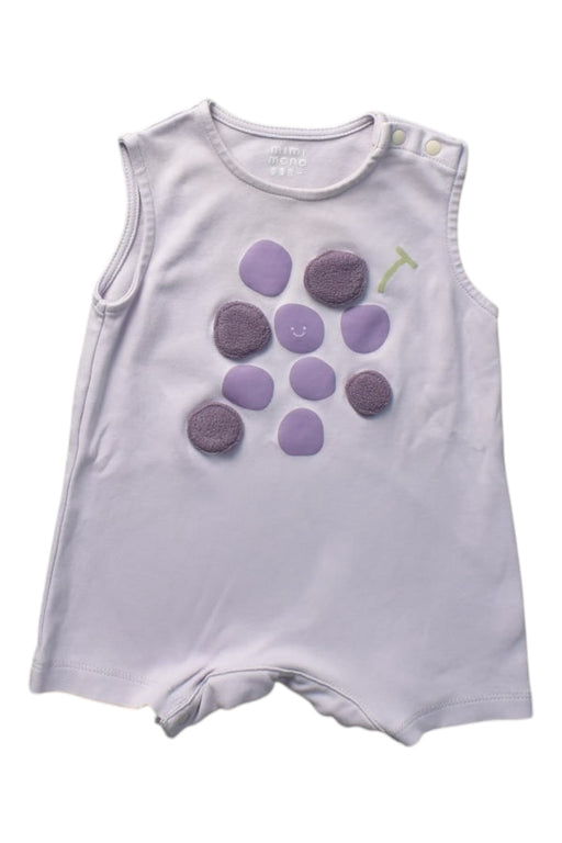A White Sleeveless Rompers from Mimi Mono in size 3-6M for girl. (Front View)