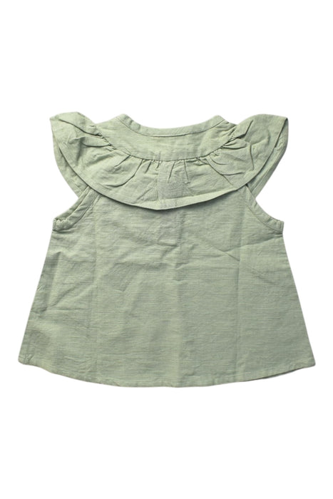A Green Sleeveless Tops from Lililotte in size 6T for girl. (Back View)