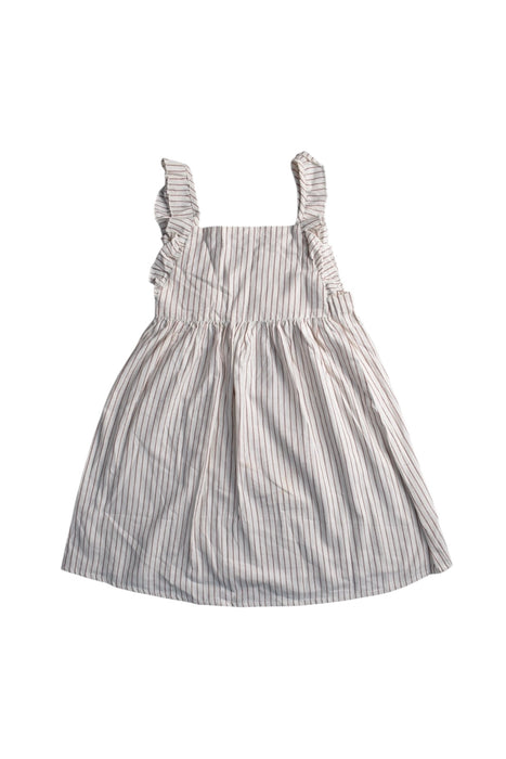 A Beige Sleeveless Dresses from Lililotte in size 6T for girl. (Front View)