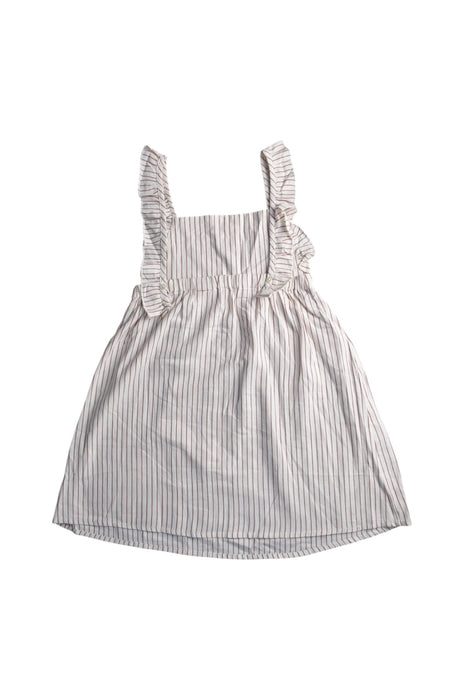 A Beige Sleeveless Dresses from Lililotte in size 6T for girl. (Back View)