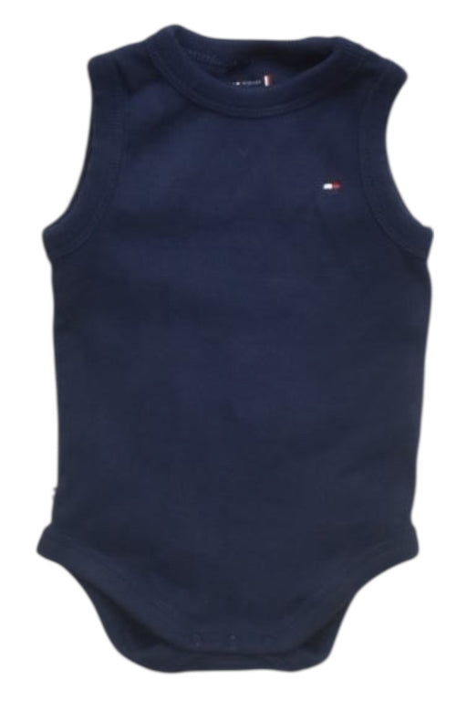 A Navy Sleeveless Bodysuits from Tommy Hilfiger in size 0-3M for boy. (Front View)