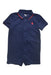 A Navy Short Sleeve Rompers from Ralph Lauren in size 18-24M for boy. (Front View)