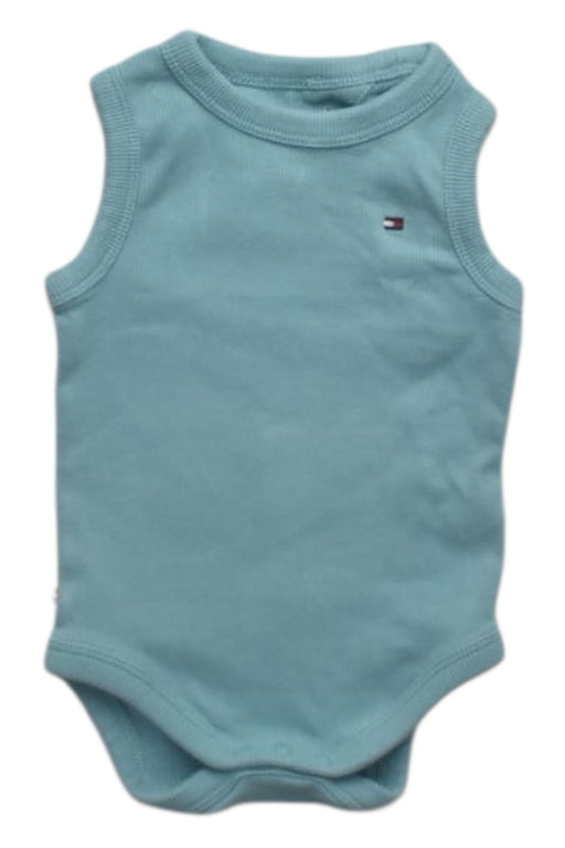 A Blue Sleeveless Bodysuits from Tommy Hilfiger in size 0-3M for boy. (Front View)