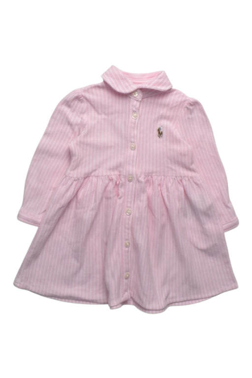 A Pink Long Sleeve Dresses from Ralph Lauren in size 3-6M for girl. (Front View)