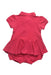A Pink Short Sleeve Rompers from Ralph Lauren in size 6-12M for girl. (Back View)