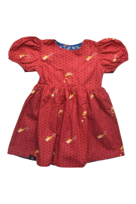 A Red Short Sleeve Dresses from Maison Q in size 6-12M for girl. (Front View)
