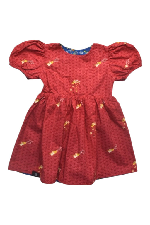 A Red Short Sleeve Dresses from Maison Q in size 6-12M for girl. (Front View)