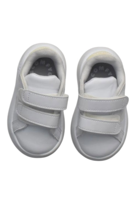 A White Sneakers from Adidas in size 12-18M for girl. (Back View)