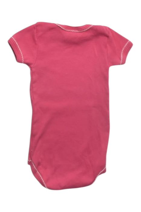 A Pink Short Sleeve Bodysuits from Petit Bateau in size 3-6M for girl. (Back View)