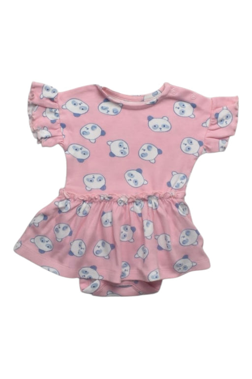 A Pink Short Sleeve Rompers from Mothercare in size 0-3M for girl. (Front View)