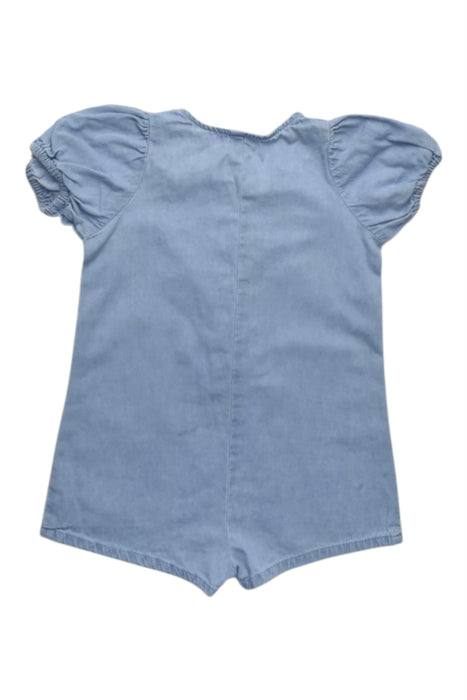 A Blue Short Sleeve Rompers from Seed in size 3-6M for girl. (Back View)