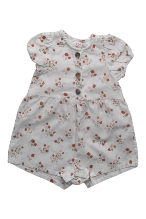 A White Short Sleeve Rompers from Seed in size 3-6M for girl. (Front View)