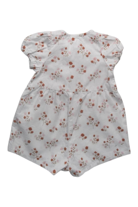 A White Short Sleeve Rompers from Seed in size 3-6M for girl. (Back View)