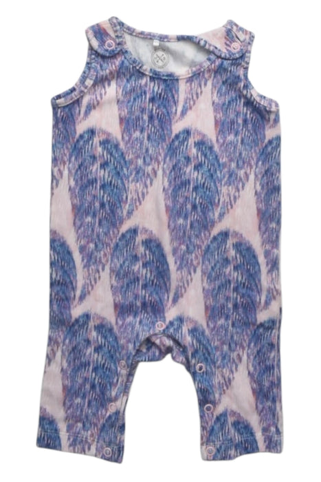 A Blue Sleeveless Rompers from Hunter + Boo in size 0-3M for girl. (Front View)