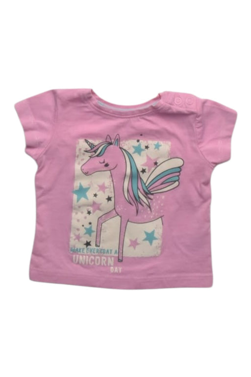 A Pink Short Sleeve Tops from Mothercare in size 0-3M for girl. (Front View)