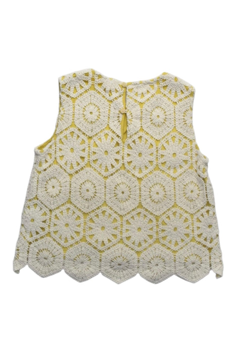 A Yellow Sleeveless Tops from Il Gufo in size 10Y for girl. (Back View)