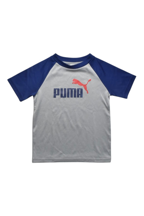 A Grey Short Sleeve T Shirts from Puma in size 4T for boy. (Front View)