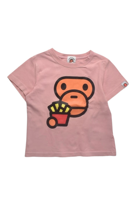A Pink Short Sleeve T Shirts from BAPE KIDS in size 2T for girl. (Front View)
