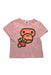 A Pink Short Sleeve T Shirts from BAPE KIDS in size 2T for girl. (Front View)