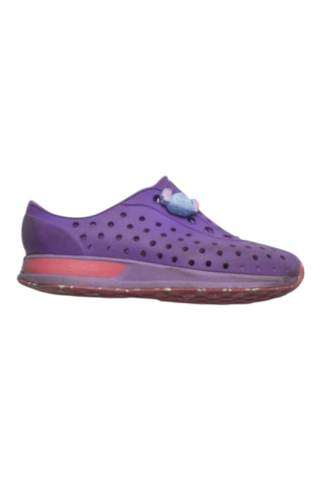 A Purple Slip Ons from Native Shoes in size 18-24M for girl. (Front View)
