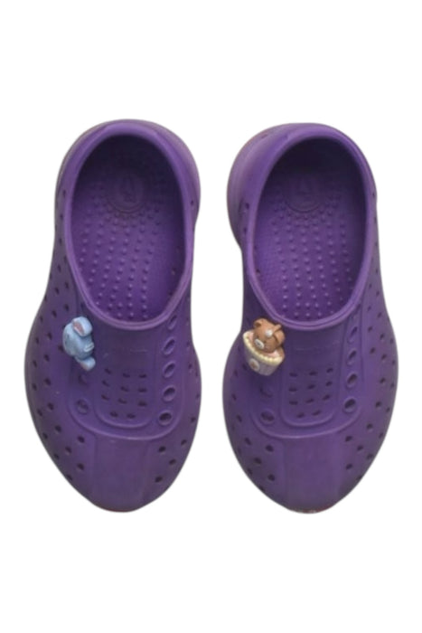 A Purple Slip Ons from Native Shoes in size 18-24M for girl. (Back View)