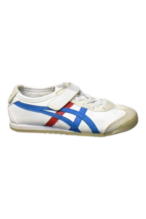 A White Sneakers from Onitsuka Tiger in size 6T for boy. (Front View)
