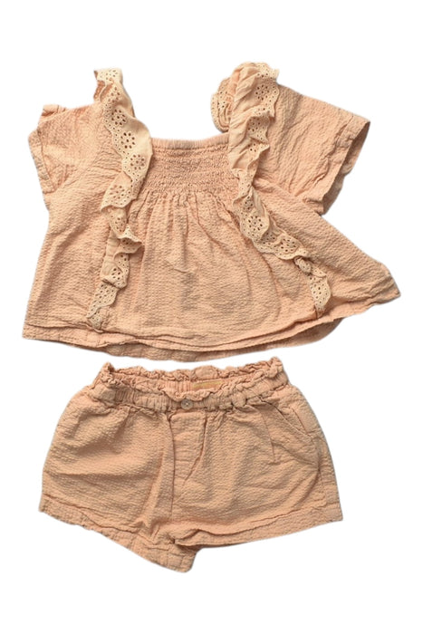 A Peach Shorts Sets from Gingersnaps in size 18-24M for girl. (Front View)