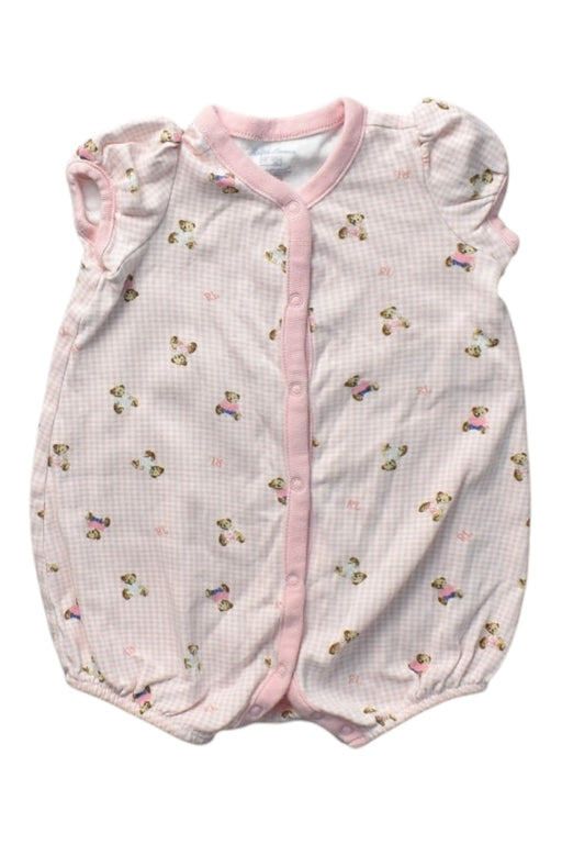 A Pink Short Sleeve Rompers from Ralph Lauren in size 3-6M for girl. (Front View)