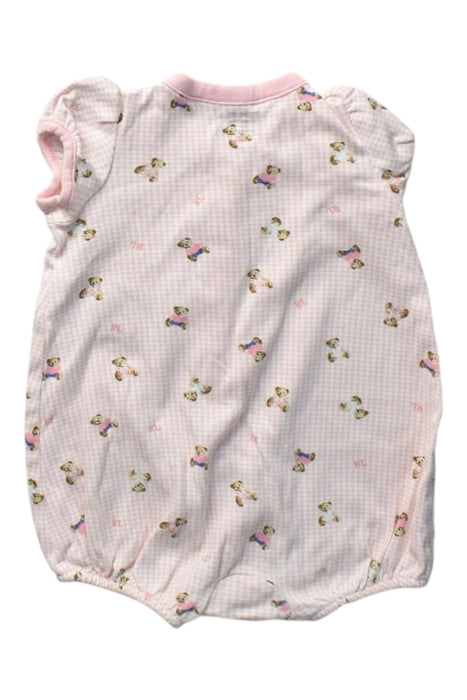 A Pink Short Sleeve Rompers from Ralph Lauren in size 3-6M for girl. (Back View)