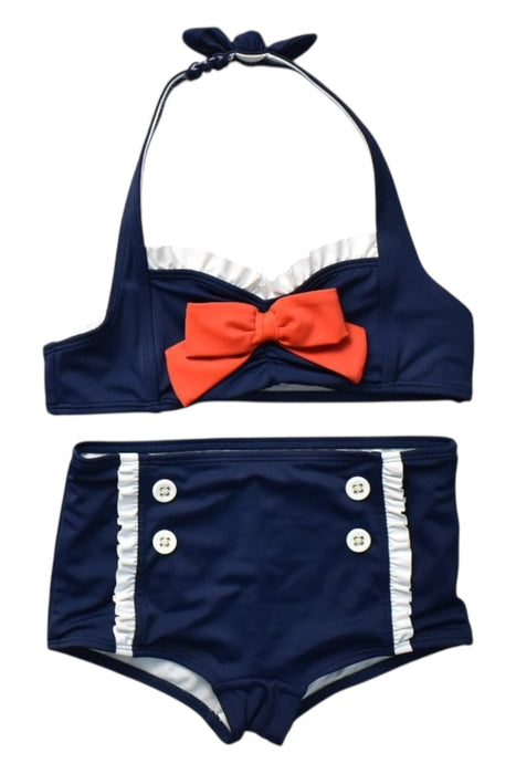 A Navy Bikinis from Janie & Jack in size 6T for girl. (Front View)