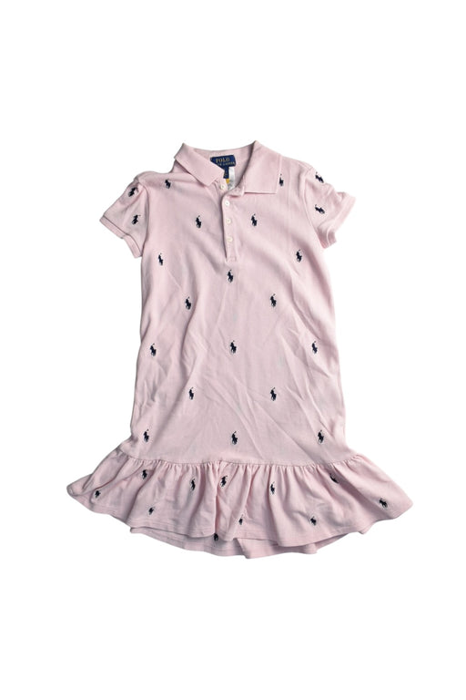 A Pink Short Sleeve Dresses from Polo Ralph Lauren in size 6T for girl. (Front View)