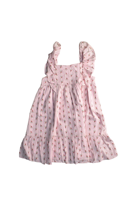 A Pink Sleeveless Dresses from Janie & Jack in size 6T for girl. (Front View)