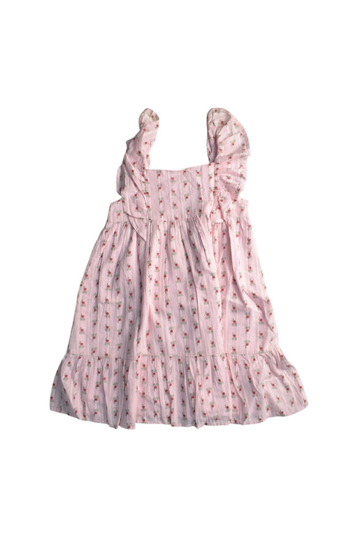 A Pink Sleeveless Dresses from Janie & Jack in size 6T for girl. (Front View)
