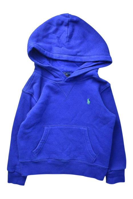 A Blue Hooded Sweatshirts from Polo Ralph Lauren in size 3T for boy. (Front View)