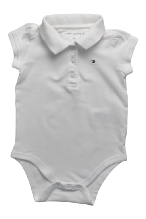 A White Short Sleeve Bodysuits from Tommy Hilfiger in size 6-12M for boy. (Front View)