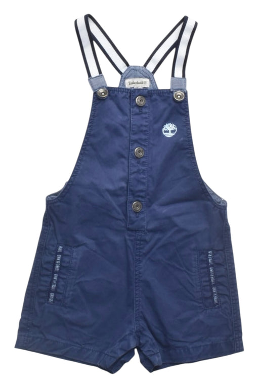 A Blue Overall Shorts from Timberland in size 6-12M for boy. (Front View)