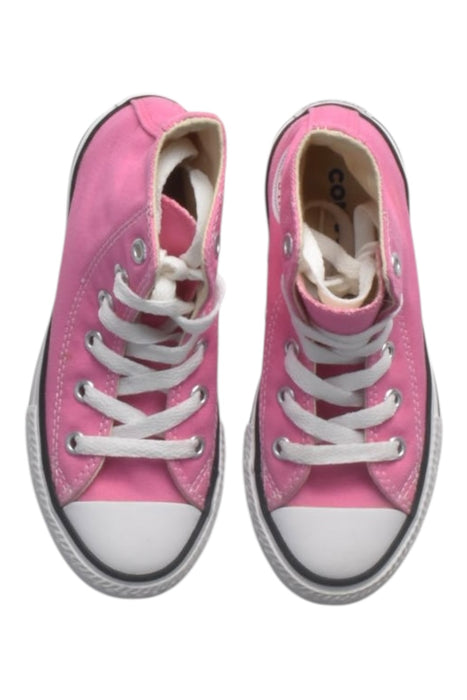 A Pink Sneakers from Converse in size 5T for girl. (Back View)