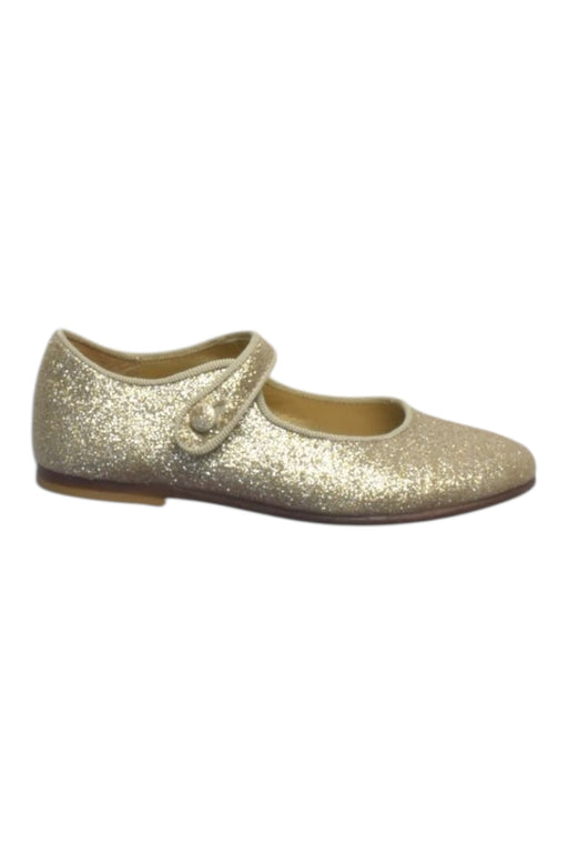 A Gold Flats from Bonpoint in size 4T for girl. (Front View)