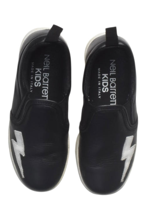 A Black Slip Ons from Neil Barrett Kids in size 7Y for boy. (Back View)