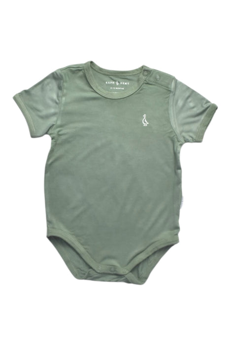 A Green Short Sleeve Bodysuits from Raph and Remy in size 6-12M for boy. (Front View)