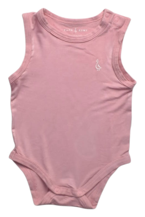 A Pink Sleeveless Bodysuits from Raph and Remy in size 3-6M for girl. (Front View)