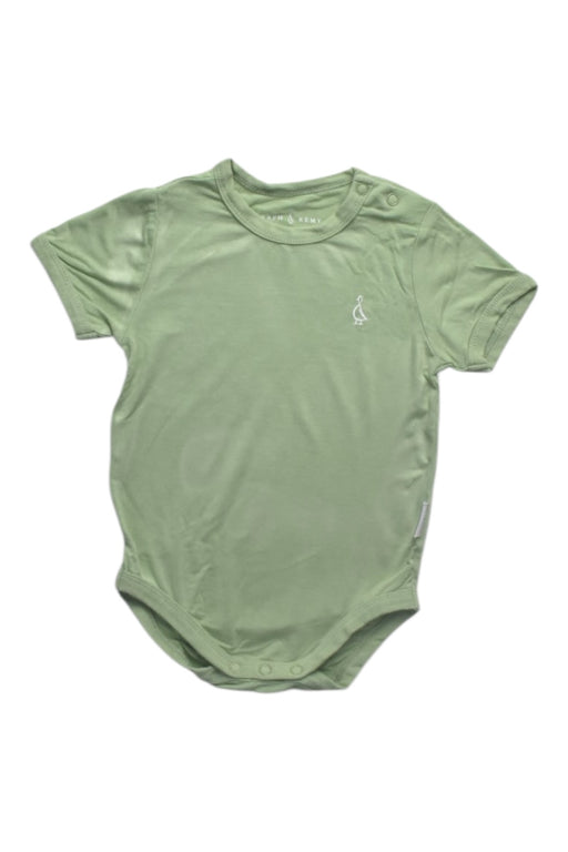 A Green Short Sleeve Bodysuits from Raph and Remy in size 3-6M for boy. (Front View)