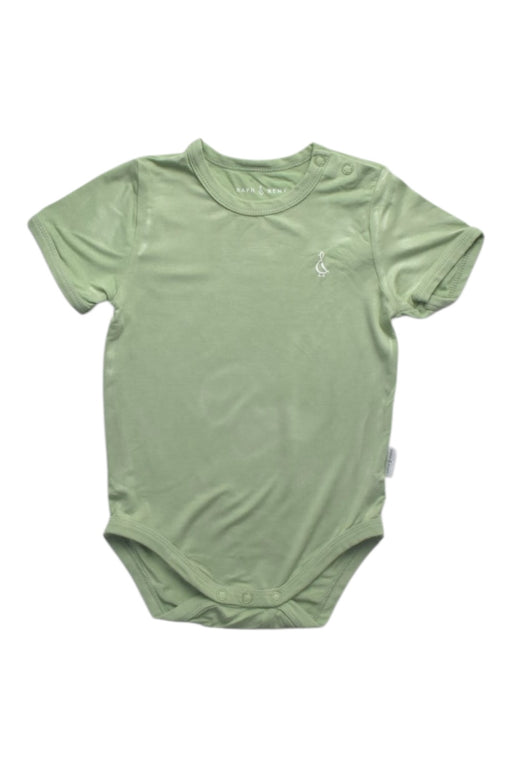 A Green Short Sleeve Bodysuits from Raph and Remy in size 6-12M for girl. (Front View)
