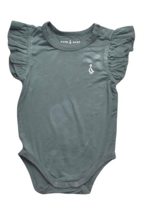 A Green Sleeveless Bodysuits from Raph and Remy in size 3-6M for girl. (Front View)
